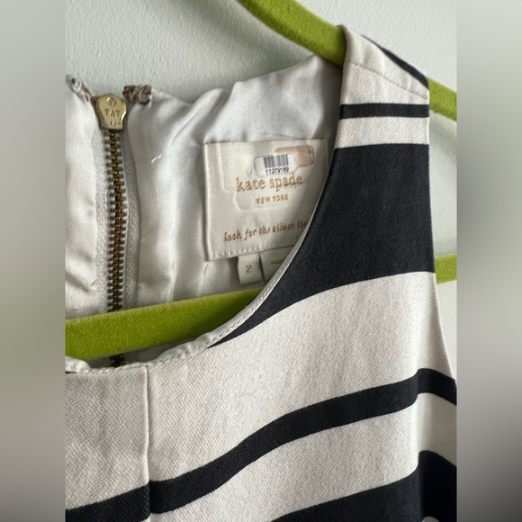 Kate Spade Black and White Cape Stripe Dress, 2 - Picture 6 of 10